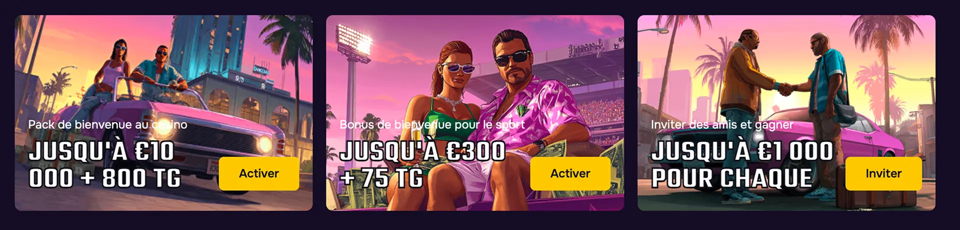 Jusqu'à 10000 € + 800 Free Spins